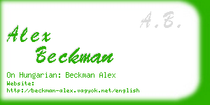 alex beckman business card